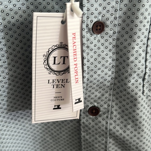 Level Ten Blue 100% Cotton Long Sleeve Button Down Dress Shirt. Size S - Picture 6 of 9